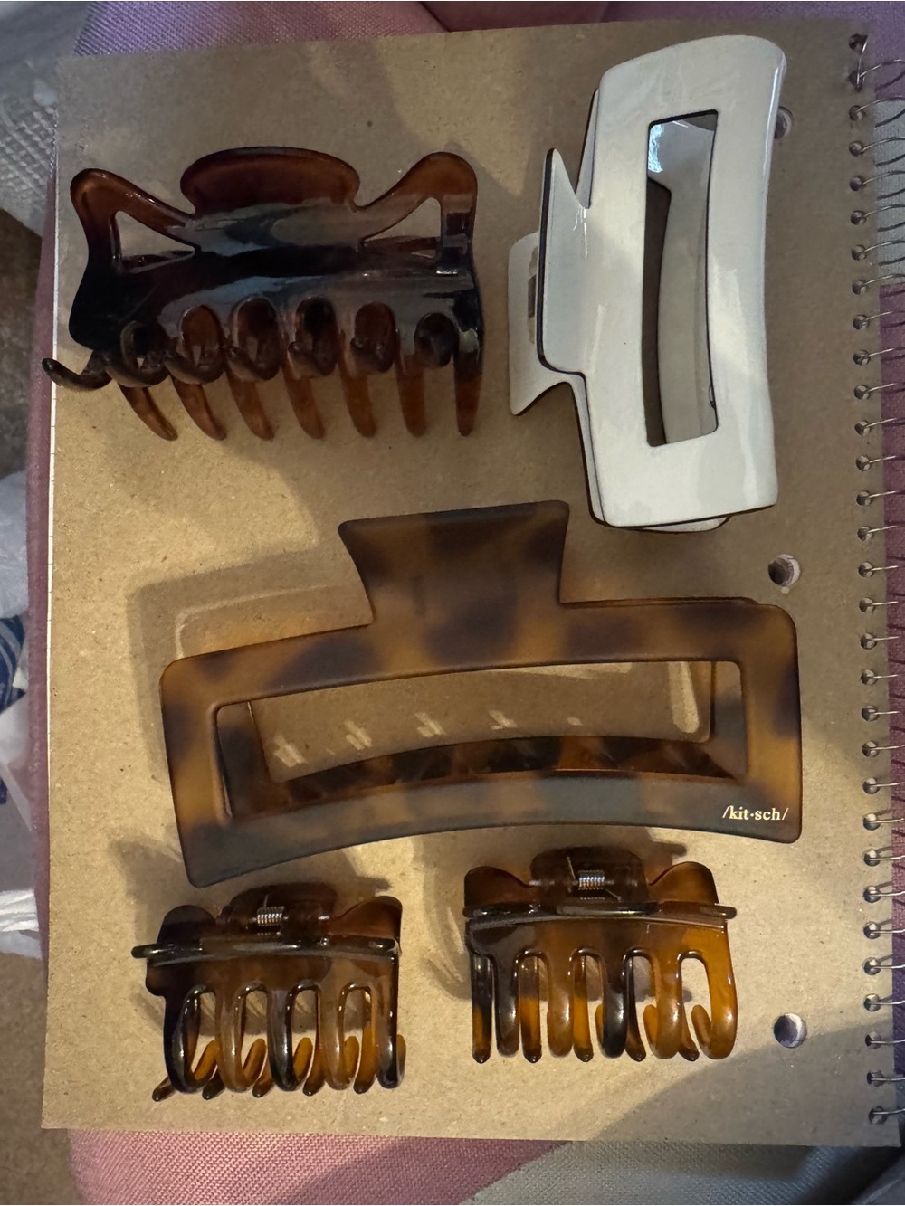Tortoiseshell & White Mixed-Size Hair Claw Clip Assorted